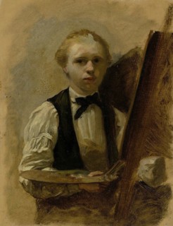 Self-Portrait in Front of the Easel, Albert Neuhuys, 1854 - 1914