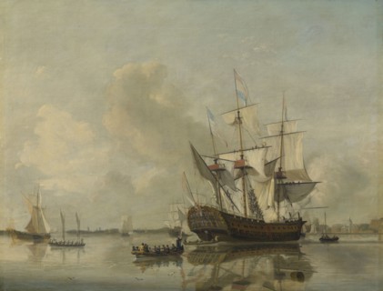 The National Frigate Rotterdam on the Meuse near Rotterdam Still Water, The Netherlands, Nicolaas