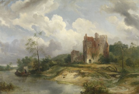 River Landscape with Ruin, Wijnand Nuijen, 1835