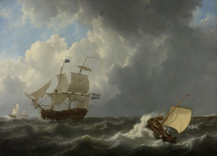 Ships on a Stormy Sea, Johannes Christiaan Schotel, 1826