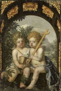 Christian Allegory with two Children with Cross and Chalice, Anonymous, 1650 - 1699
