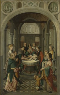 Panel of an Altarpiece with Circumcision of Christ, on verso is Resurrection of Christ, attributed