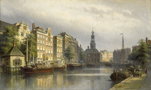 The Singel, Amsterdam The Netherlands, looking towards the Mint., Eduard Alexander Hilverdink, 1884