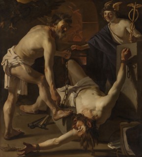 Prometheus Being Chained by Vulcan, Dirck van Baburen, 1623