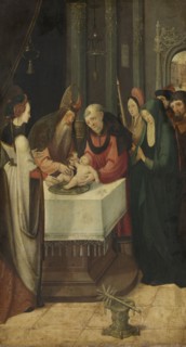 Circumcision of Christ, left wing of an altarpiece, attributed to Pseudo Jan Wellens de Cock, c.