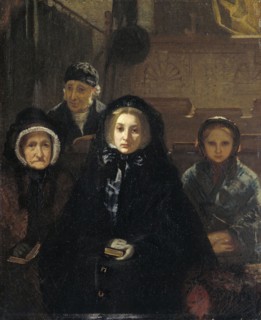 Early to Church, August Allebé, 1861