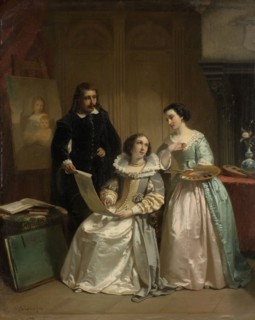 Gerard van Honthorst Shows Amalia van Solms the Drawings by his Pupil Louise of Bohemia, Hendrik