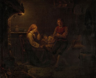 The ill child, Adolph Tidemand, 1851