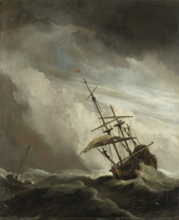 A Ship on the High Seas Caught by a Squall, Known as â€òThe Gustâ€ô, Willem van de Velde (II), c.