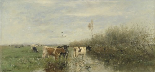 Cows in a Soggy Meadow, Willem Maris, 1860 - 1900