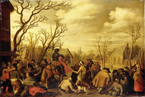 Saint Martin Divides his Cloak (The Charity of St Martin), Joost Cornelisz. Droochsloot, 1623