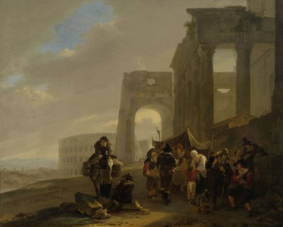 Roman Folk Life with a View of the Colosseum, Jan Both, 1640 - 1652