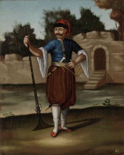 Albanian Soldier, workshop of Jean Baptiste Vanmour, 1700 - 1737