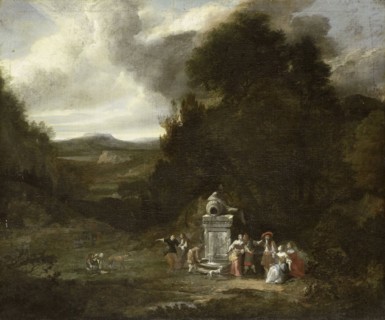 Party in Wooded Landscape, Anonymous, c. 1680 - c. 1690