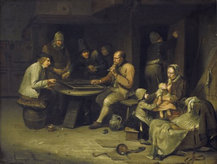 Inn with Trictrac Players, Egbert van Heemskerck (I), 1669