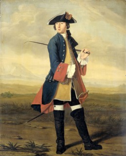 Portrait of Ludolf Backhuysen II, Painter, in the Uniform of the Dragoons, Tibout Regters, 1748