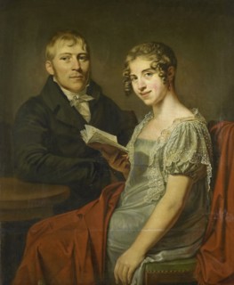 Portrait of Hendrik Arend van den Brink with his Wife Lucretia Johanna van de Poll, Louis Moritz,