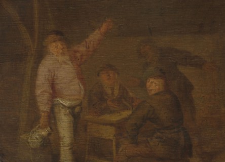 Peasants Drinking in a Barn, Pieter Hermansz. Verelst, c. 1628 - c. 1650