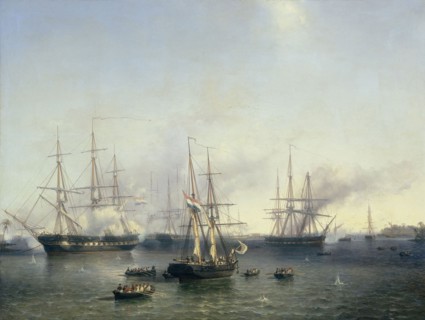 Conquest of Palembang, Sumatra in Indonesia, by Lieutenant-General Baron de Kock, June 24, 1821,