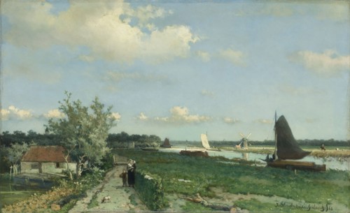 The Trekvliet Shipping Canal near Rijswijk, known as the View near the Geest Bridge, The