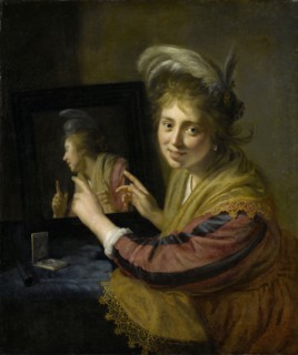 Girl at the mirror, Paulus Moreelse, 1632