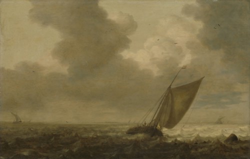Fishing boat with the wind in the sails, Pieter Mulier (I), 1625 - 1640