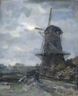 Mill at moonlight, Jacob Maris, c. 1899