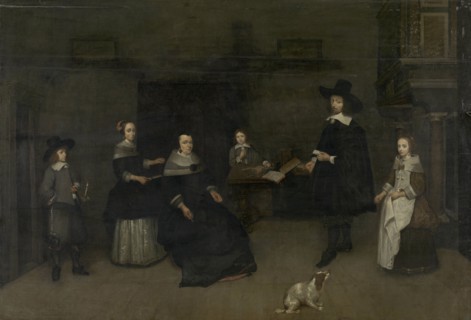 Family scene, attributed to Caspar Netscher, 1649 - 1684