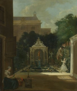 An Amsterdam Canal House Garden, The Netherlands, Cornelis Troost, c. 1740 - 1745