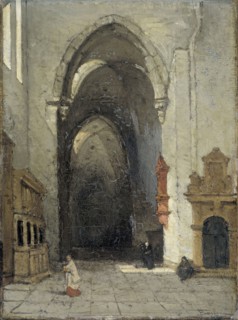 Interior of the cathedral in Trier, Johannes Bosboom, 1870 - 1880