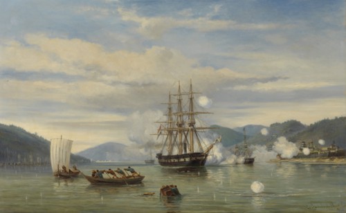 HNLMS Steam Warship Medusa Forcing Passage through the Shimonoseki Strait, jonkheer Jacob Eduard