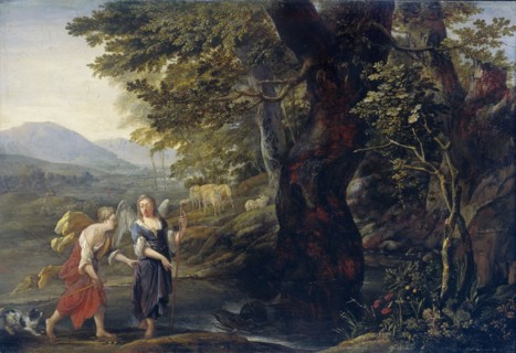 Tobias and the angel, Eglon van der Neer, 1690
