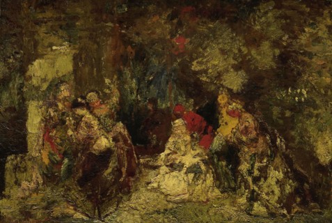 Women in a forest, Adolphe Joseph Thomas Monticelli, 1870 - 1886