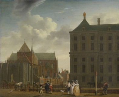 The Nieuwe Kerk and the Town Hall on the Dam in Amsterdam, The Netherlands, Isaac Ouwater, c. 1780