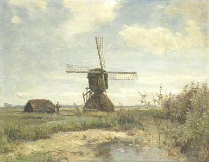 Sunny day, a mill on a watercourse, Paul Joseph Constantin GabriÃ«l, c. 1860 - c. 1903