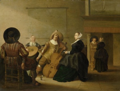A musical company in an interior, Pieter Symonsz. Potter, 1630