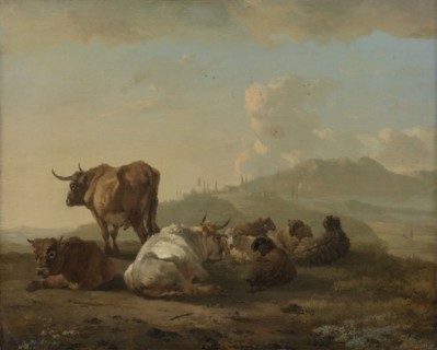 Resting herd, Willem Romeyn, 1650 - 1694
