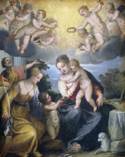 Virgin and Child with young John the Baptist and Saint Catherine, Hans Rottenhammer (I), 1604