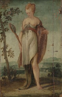 Woman with Mirror, circle of Lambert Sustris, 1540 - 1570
