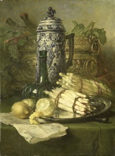 Still life with jug of stoneware, Maria Vos, 1878