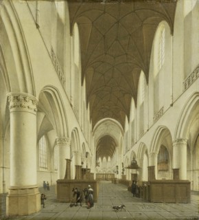 The interior of Saint Bavo's Church in Haarlem, The Netherlands, Isaak van Nickelen, 1660 - 1703