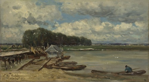 The bridge over the IJssel at Doesburg, The Netherlands, Willem Roelofs (I), 1889