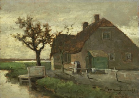 Farm house near a canal, Johan Hendrik Weissenbruch, 1870 - 1903