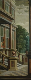 A Staircase, right side of the depiction. One of a seven-part room decoration, Dirck van Delen,