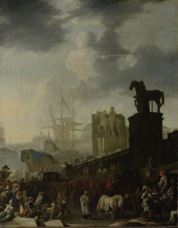 Entrance to the Capitol with the White Horse of the newly elected Pope, Johannes Lingelbach, 1650 -