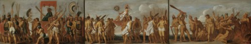 The Treatment of Prisoners of War by the Tupinamba Indians, in three scenes, Anonymous, c. 1630