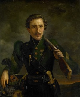 Self Portrait in the Uniform of the Jagers, Willem Jodocus Mattheus Engelberts, 1831