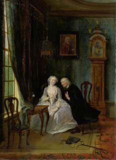 Unseemly Love, perhaps a scene of the Widower Joost with Lucia, 2nd scene from the play De