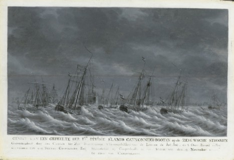 Batavian Fleet before Veere, 9 November 1800, The Netherlands, Engel Hoogerheyden, 1800 - 1809