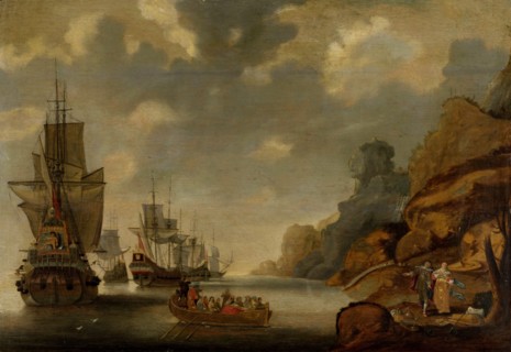 A French Squadron near a Rocky Coast, Jacob Adriaensz. Bellevois, 1640 - 1676